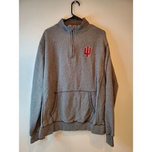 Blue 84 Indiana Hoosiers 1/4 Zip Pullover Sweatshirt Gray Men's XL